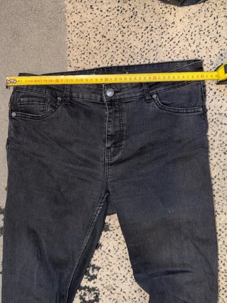 Jeans Bershka Negro Lavado Talla 38