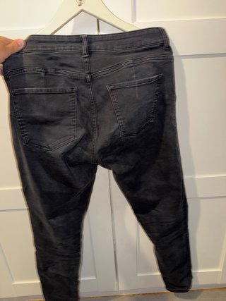 Jeans Bershka Negro Lavado Talla 38