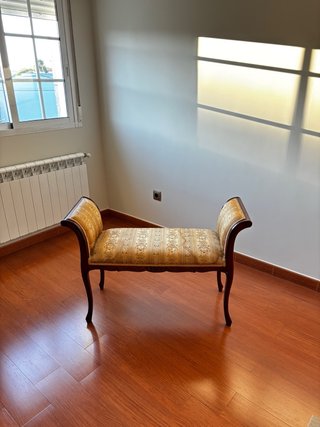 Banqueta tapizada madera