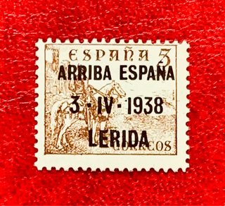 Curioso sello Guerra Civil Toma de Lérida 1938