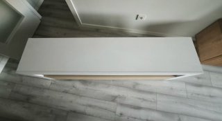 Mueble TV blanco y madera