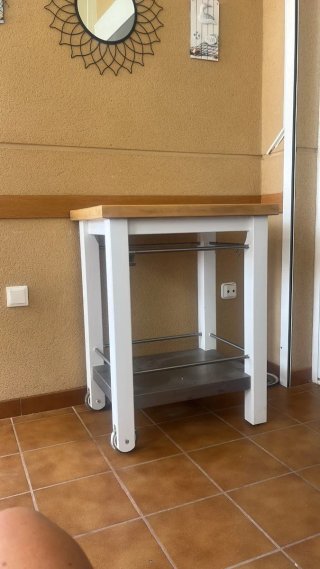 Camarera Cocina IKEA Madera Metal Blanca