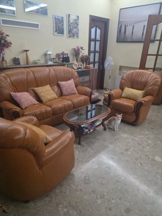 Juego de sofás de piel