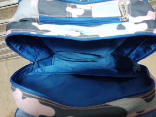 Zaino scuola camouflage rosa e blu