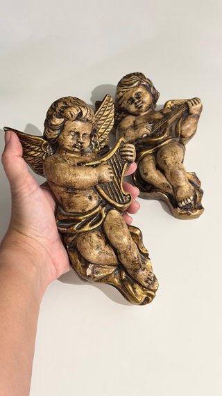 Pareja Querubines Vintage Decorativos