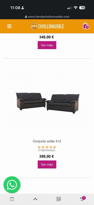 Sofás 2 y 3 plazas negros