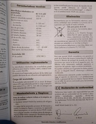 Taladro Atornillador WURTH BS 12-A