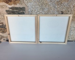 Set di 2 quadri da bagno con fiori 28x28cm
