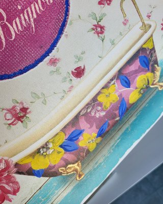 Set di 2 quadri da bagno con fiori 28x28cm