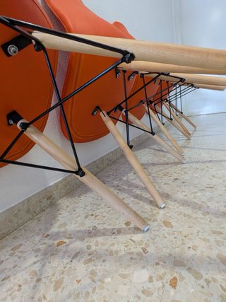 Pack 4 Sillas Naranja Piel Sintética