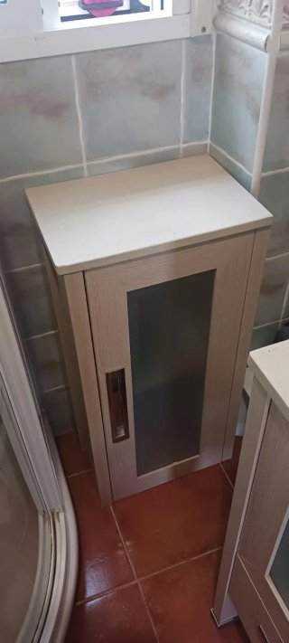 Mueble de baño piedra y melamina