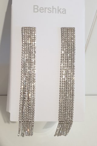 Pendientes brillante largos BERSHKA + Joyero REGAL