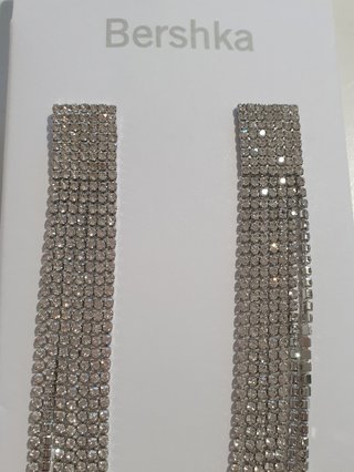 Pendientes brillante largos BERSHKA + Joyero REGAL