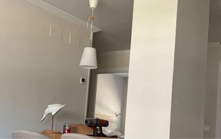 Lámpara colgante cristal Ikea handmade