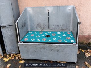 Bañera de chapa de acero galvanizado para mascotas