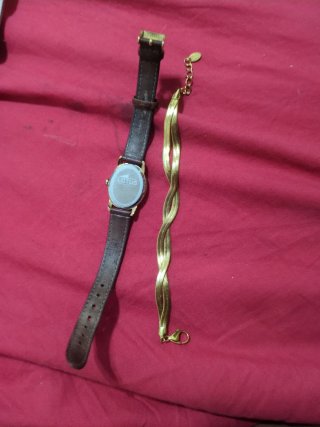Lotus Reloj y Pulsera Dorada