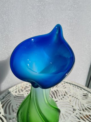 Vaso Murano Vetro Blu Verde