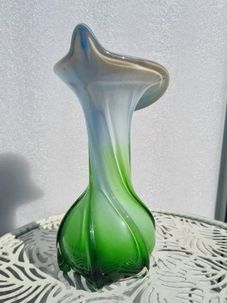 Vaso Murano Vetro Blu Verde