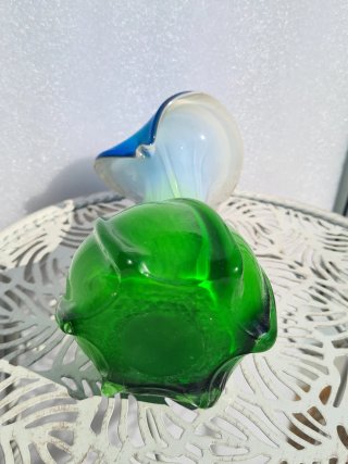 Vaso Murano Vetro Blu Verde