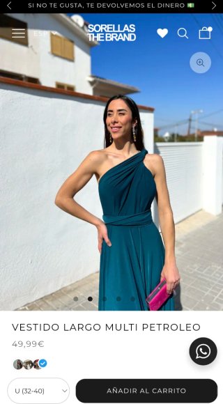 Vestido largo SORELLAS THE BRAND azul petróleo