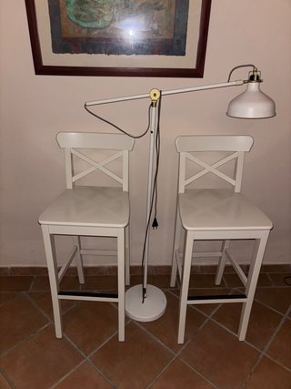 Taburetes Altos Ikea Madera Blancos (2 uds)