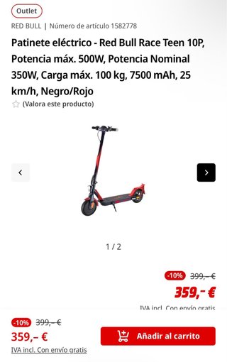 Patinete Eléctrico Red Bull Racing