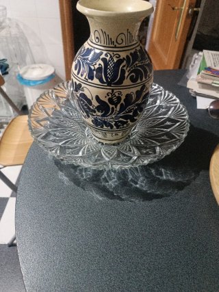 Plato de cristal decorado