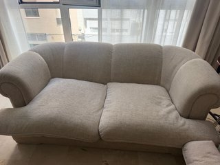 Conjunto de dos Sofá Roche Bobois Beige Tela