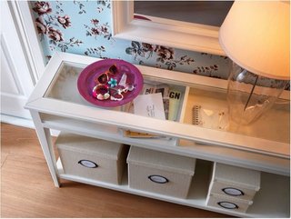 Mueble recibidor madera blanco