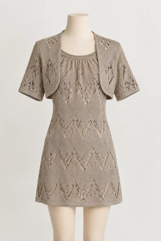Conjunto Sita Murt vestido y torera punto calado