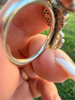 Anillo Plata Ley 925 Flores Rosas y Circonitas