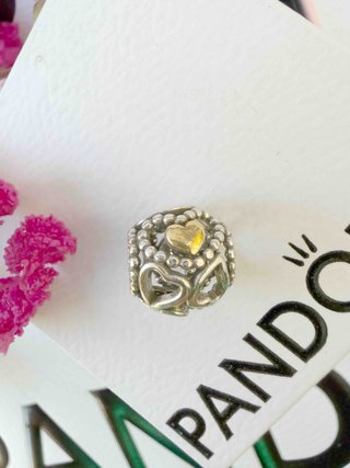 Pandora Charm Corazones y Corazón Dorado