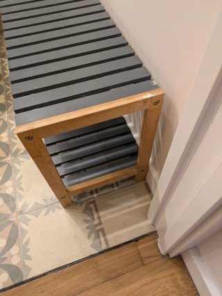 Banco zapatero 2 niveles gris y madera
