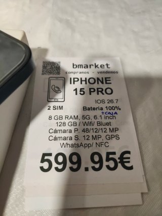 iPhone 15 Pro 128GB Nero