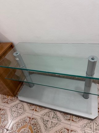 Mesa centro cristal templado y metal