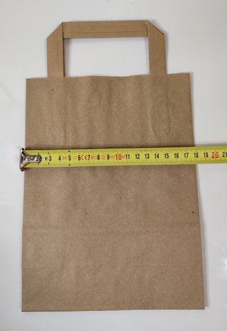 600 sacchetti di carta kraft con manici (18x8x24 cm)