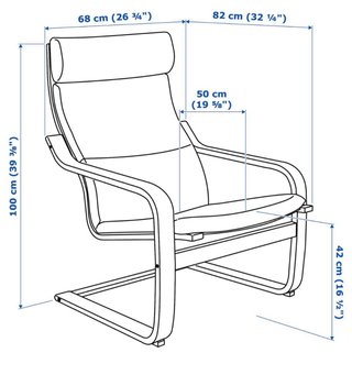 Sillón IKEA POÄNG Gris Madera Modelo Antiguo