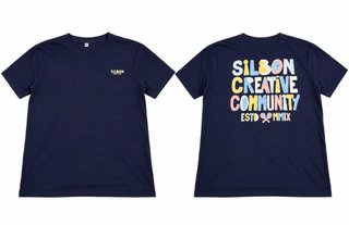 Camiseta SILBON Talla M Azul Estampado Multicolor