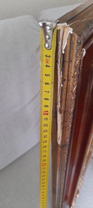 MARCO ANTIGUO DORADO Y MADERA.