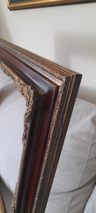 MARCO ANTIGUO DORADO Y MADERA.
