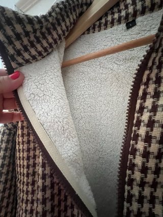 Cazadora pata de gallo marron con forro Talla L
