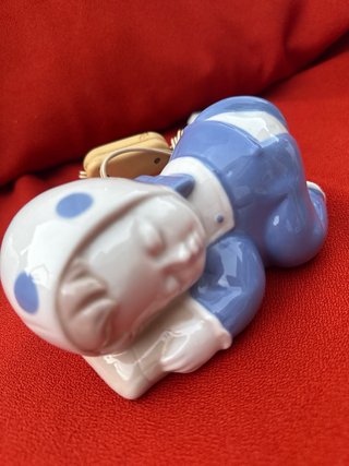Lampara de Noche Cerámica Vintage Bebé Durmiendo