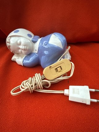Lampara de Noche Cerámica Vintage Bebé Durmiendo