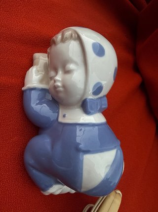 Lampara de Noche Cerámica Vintage Bebé Durmiendo