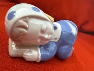 Lampara de Noche Cerámica Vintage Bebé Durmiendo