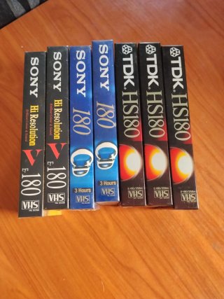 Cinture VHS Sony e TDK E-180 HS180