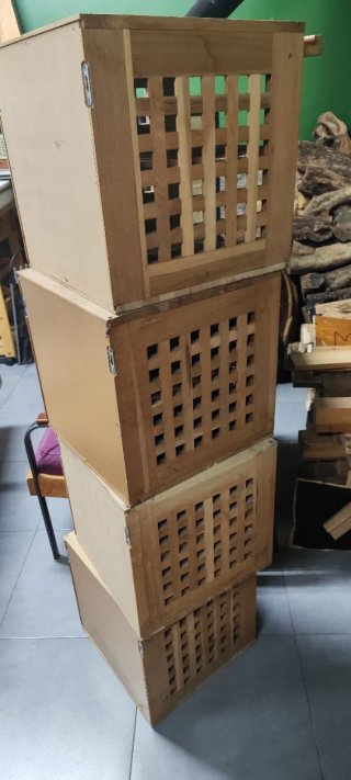 Cajas de madera apilables (Set de 4
