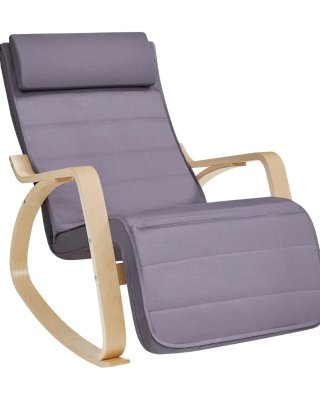 Silla mecedora con reposapiés ajustable