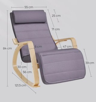Silla mecedora con reposapiés ajustable