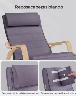 Silla mecedora con reposapiés ajustable